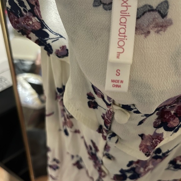 White and Purple Xhiliration Button Down Dress - Picture 4 of 4